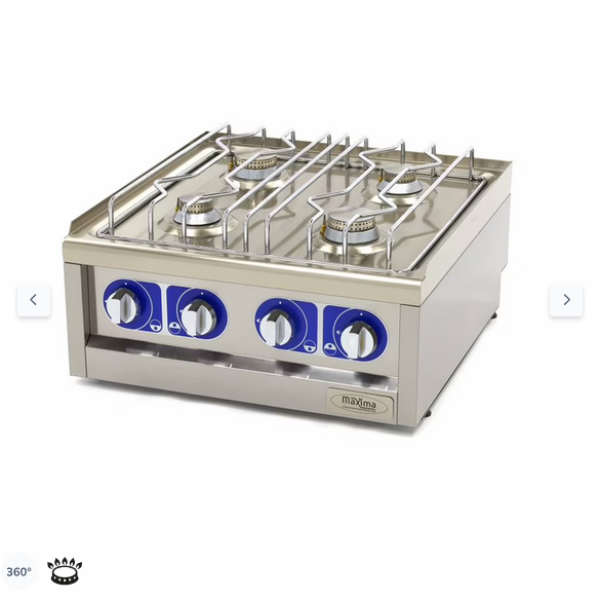  Επαγγελματική κουζίνα - 2 καυστήρες - αέριο - διπλή μονάδα - βάθος 60cm